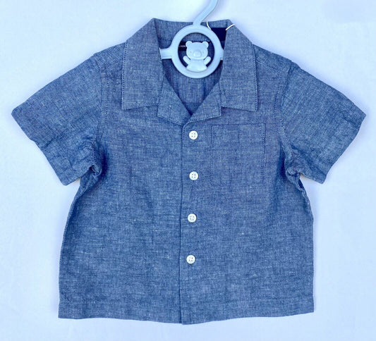 Janie And Jack Cabana Linen Shirt Age 6-12 M Retail $39.50 Price $26 NEW
