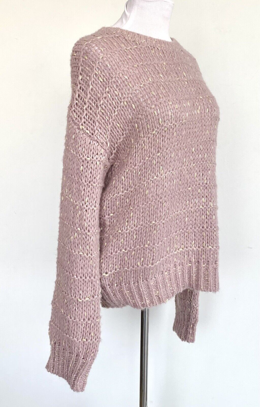 Raga Oversize Lilac And Gold Sweater Chunky Knit Retail $97 Price $59 Size XS/S