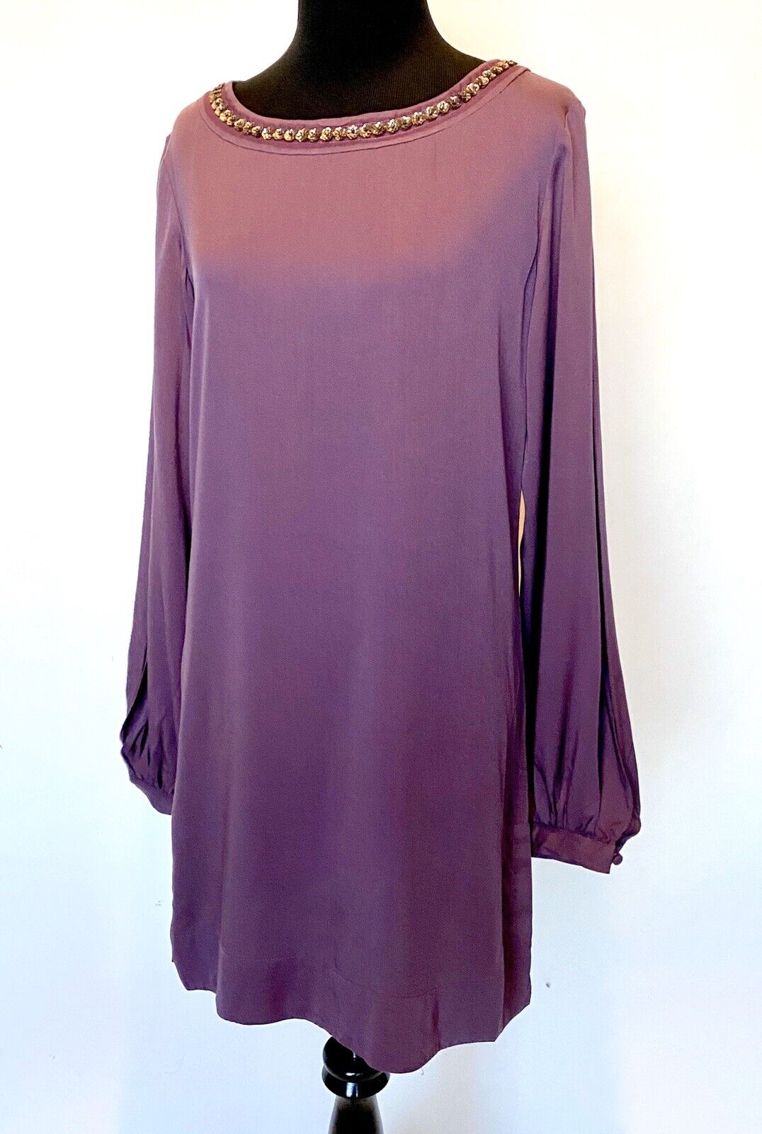 Elizabeth And James Purple Sequin Neck Tunic Dress. Retails $395 Price 88 XS NWT