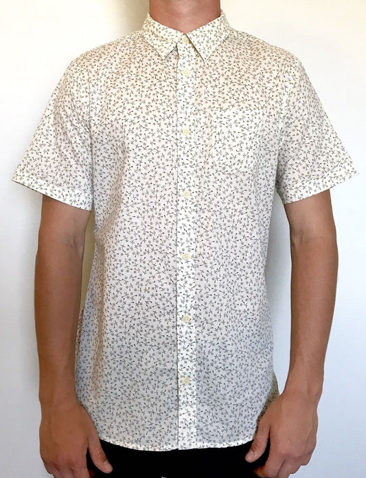 AllSaints Avoca Short Sleeve Ecru Shirt.Retail $140 NWT Price $65 All Saints XS