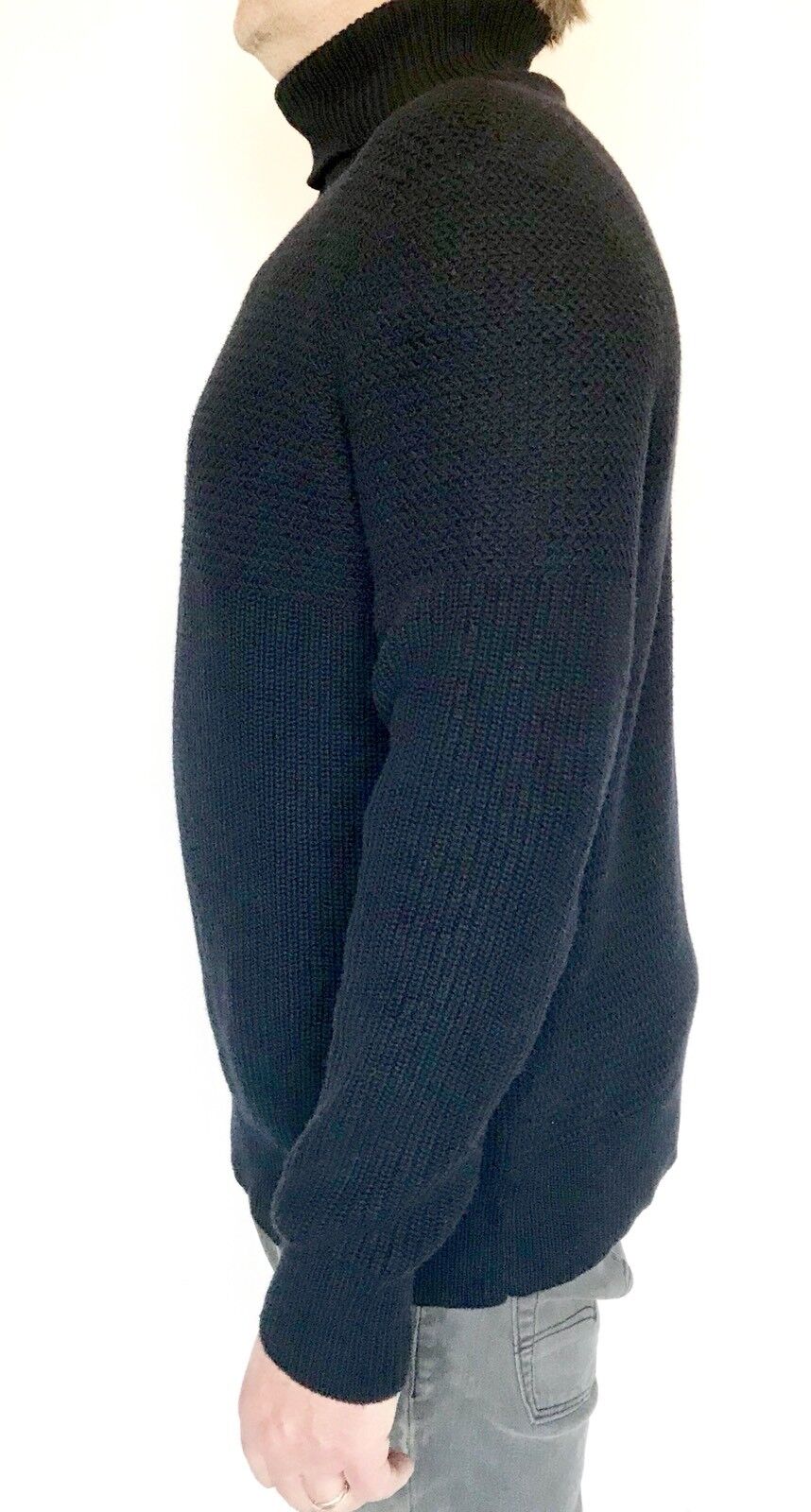 AllSaints Karnett Ink Navy Roll Neck Sweater Retails $178 NWT Price $78  L