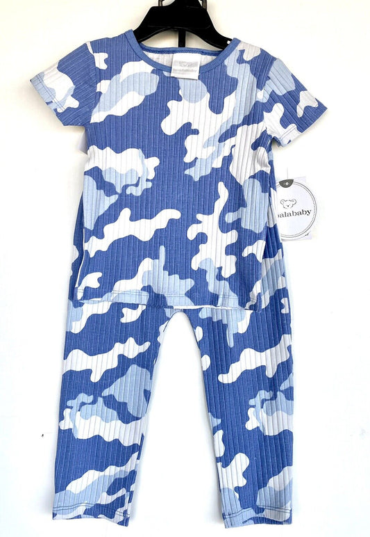 Koala Kids Baby Blue Camouflage Rib Pjs 12-18 Months Price $25