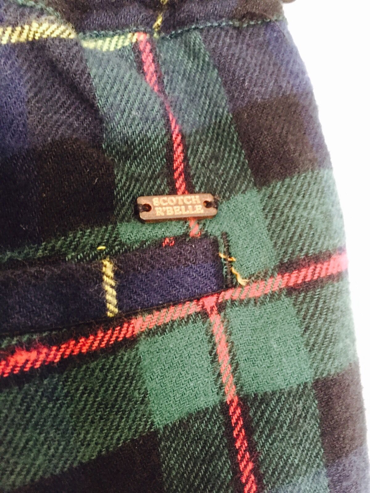 Scotch R'Belle Green Red Plaid Pants NWT Age 6 Retails $99 Price $38