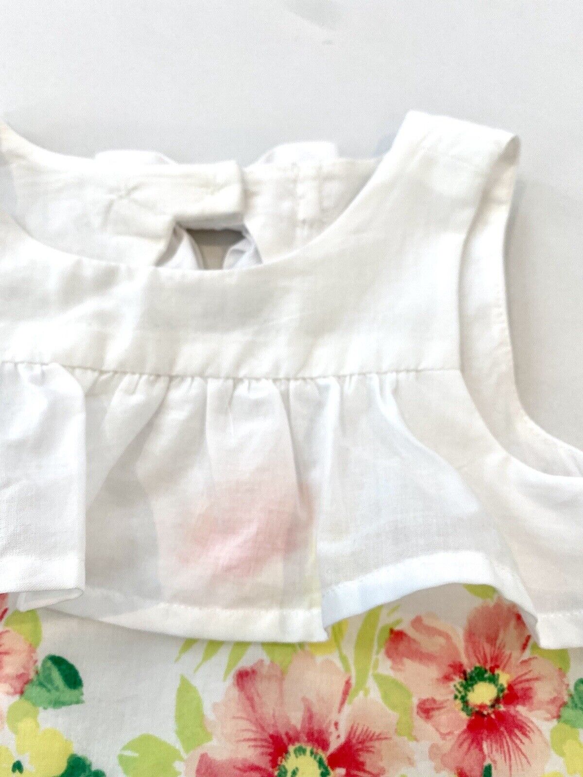 Janie And Jack White Floral Top 12-18 M NWT $29 Keyhole Back Bow