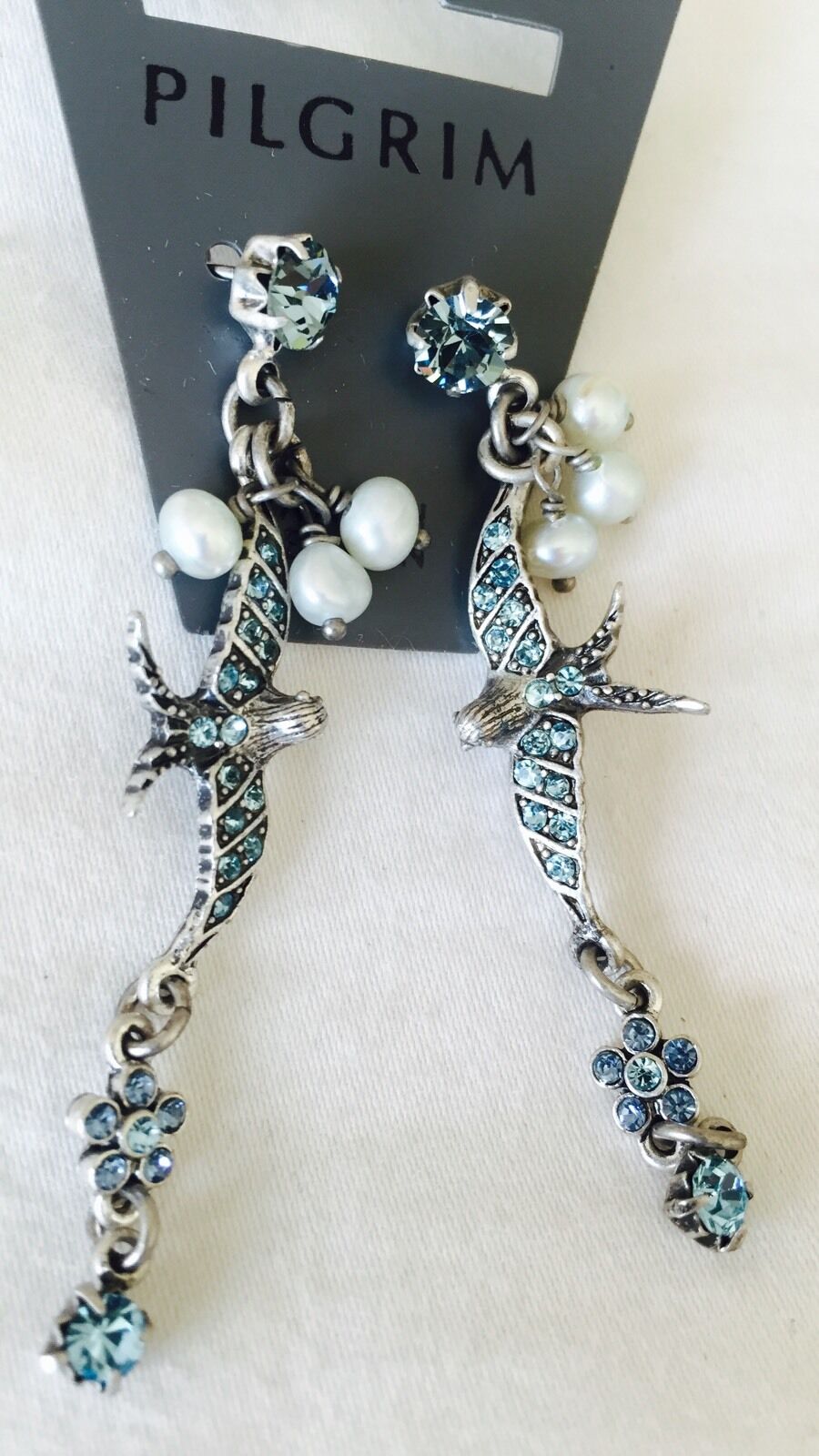 Pilgrim Jewelry Swarovski Crystal and Freshwater Pearl Earrings NWT $13.50