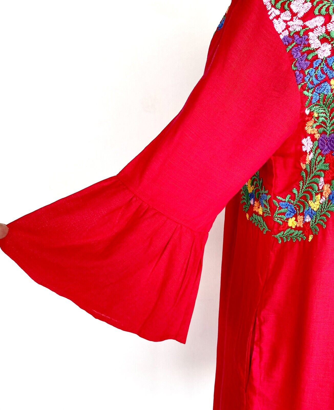 J Marie embroidered Catherine Dress bell sleeve XSmall Retail $104 Price $69 NWT