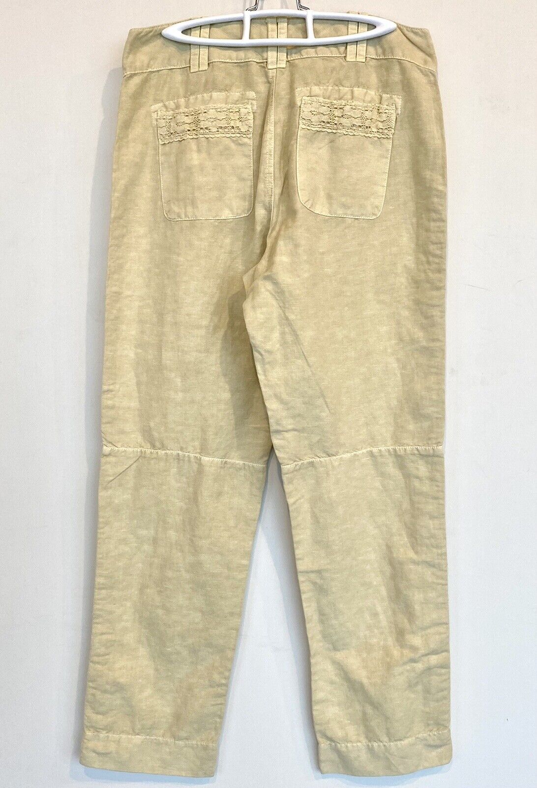 Sundance Organia Cotton Pants Lace Side Panel Retail $98 Price $56  Size 6