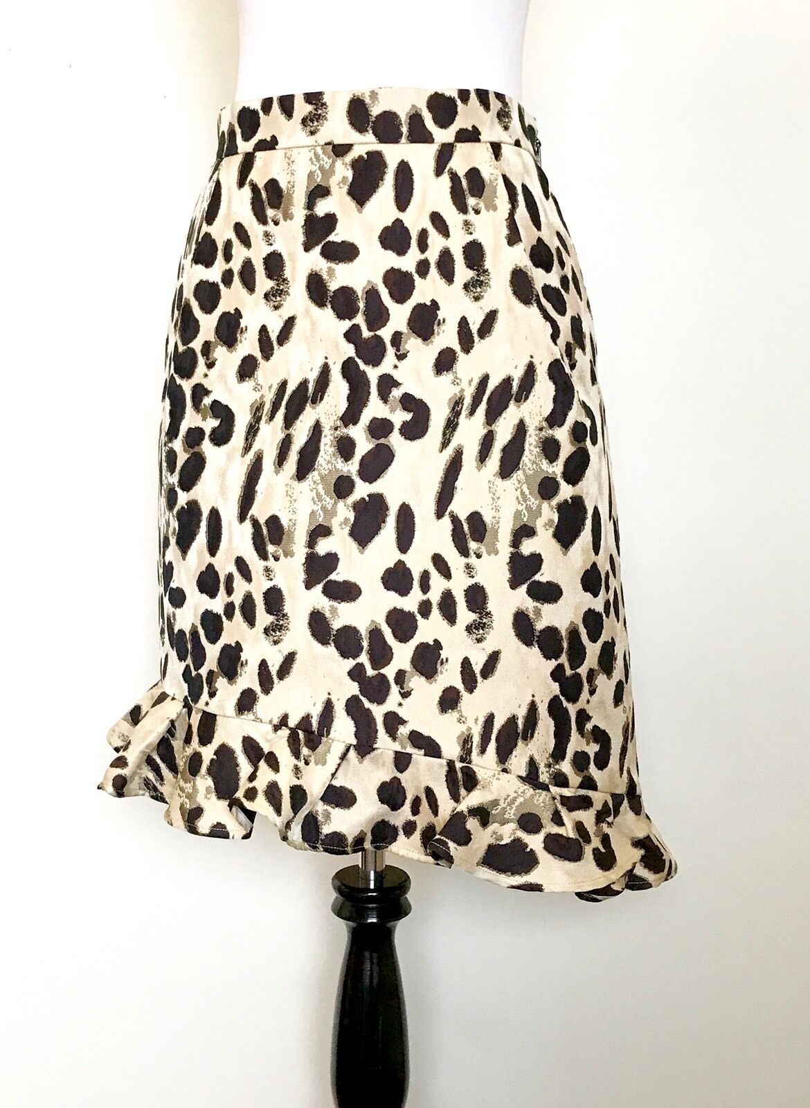 Carolina Herrera Animal Print Ruffle Hem NWT Retail $415 Price $195 Size 0