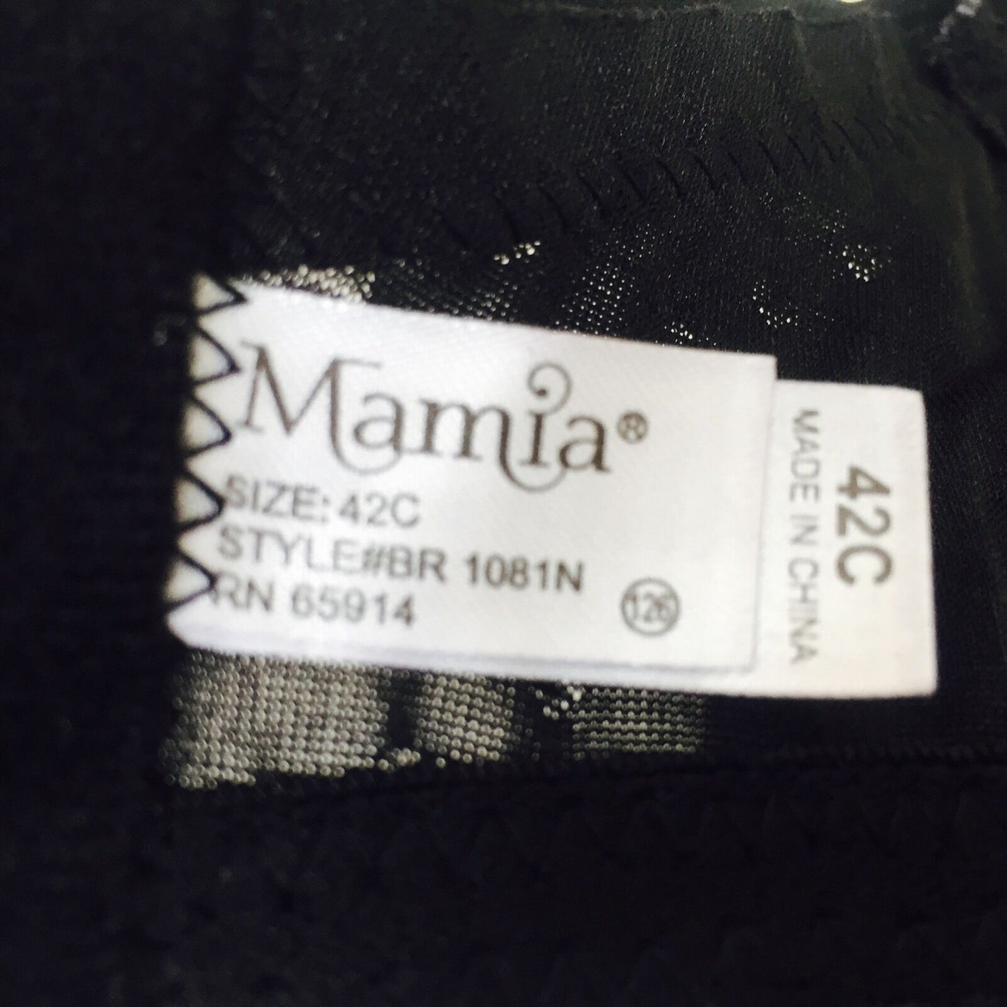 WOMEN'S MAMIA BLACK BRA. WIRE FREE SIZE 42C.PRICE $17.50