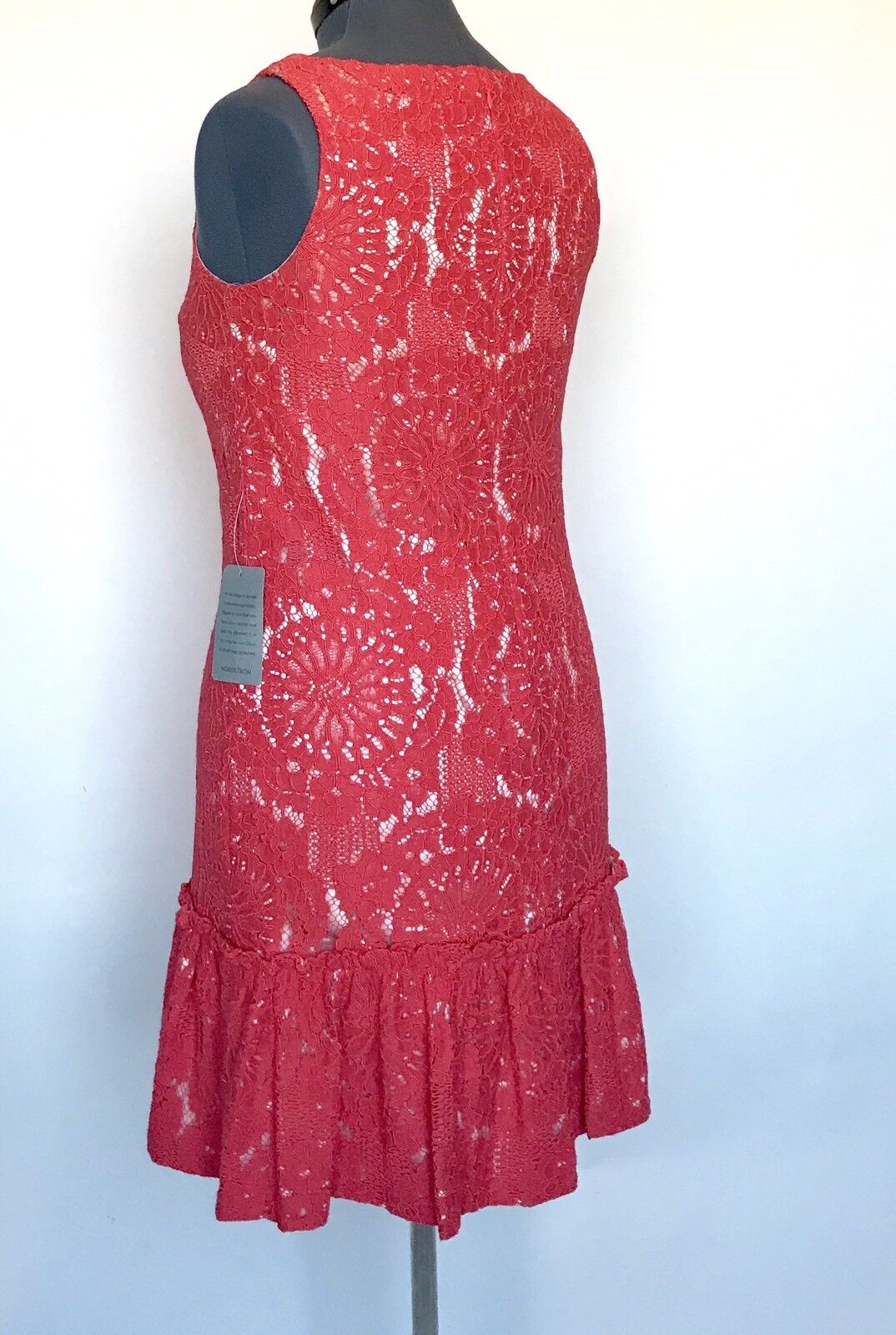 Eliza J Coral Orange Lace Shift Dress NWT Retails $168 Price $62 Size 14P
