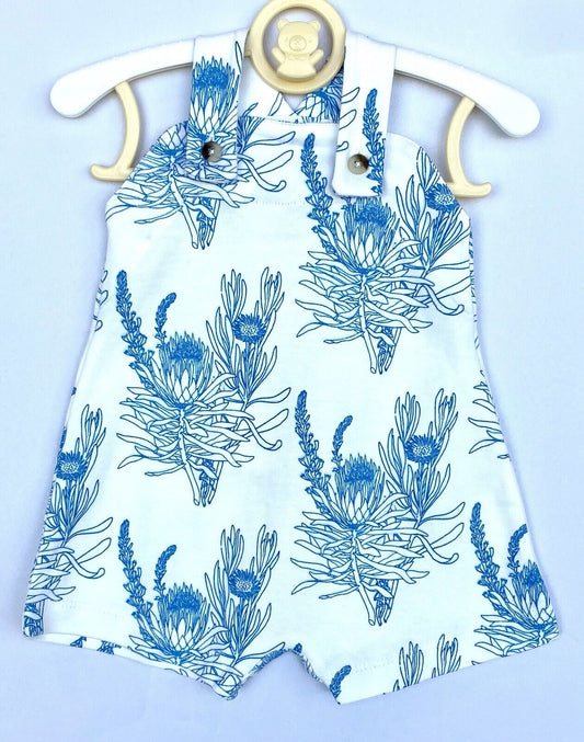 Kate Quinn 100% Organic Cotton Overall Shortie  Romper Retail $36 Price $28 0-3M