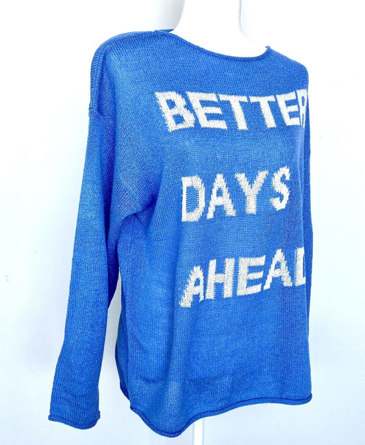 Listicle Blue light weave sweater Loose Boxy retail $46 Price $36 S