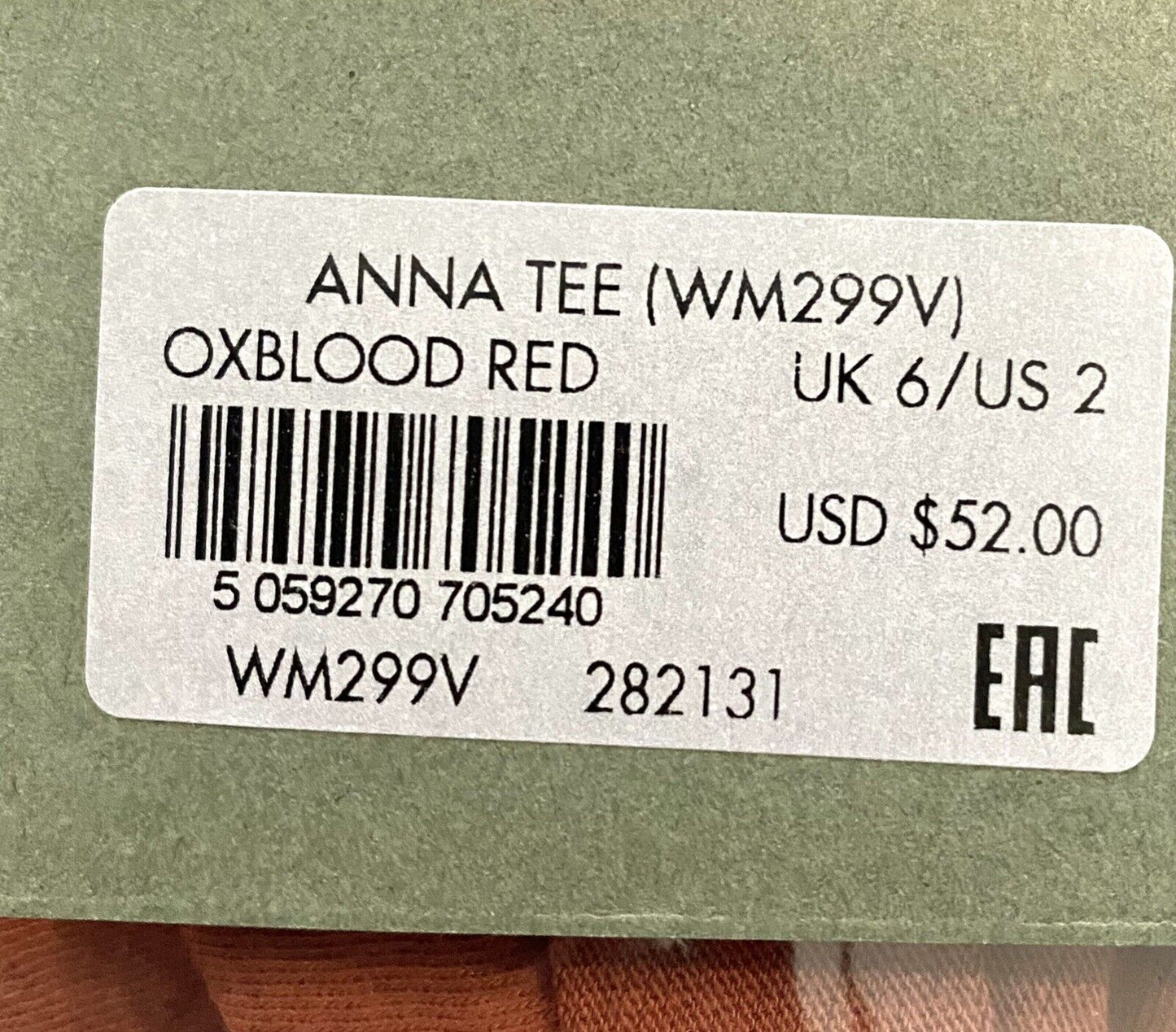 AllSaints Anna Tee Oxblood Red NWT Retail $52 Price $42 Size 2