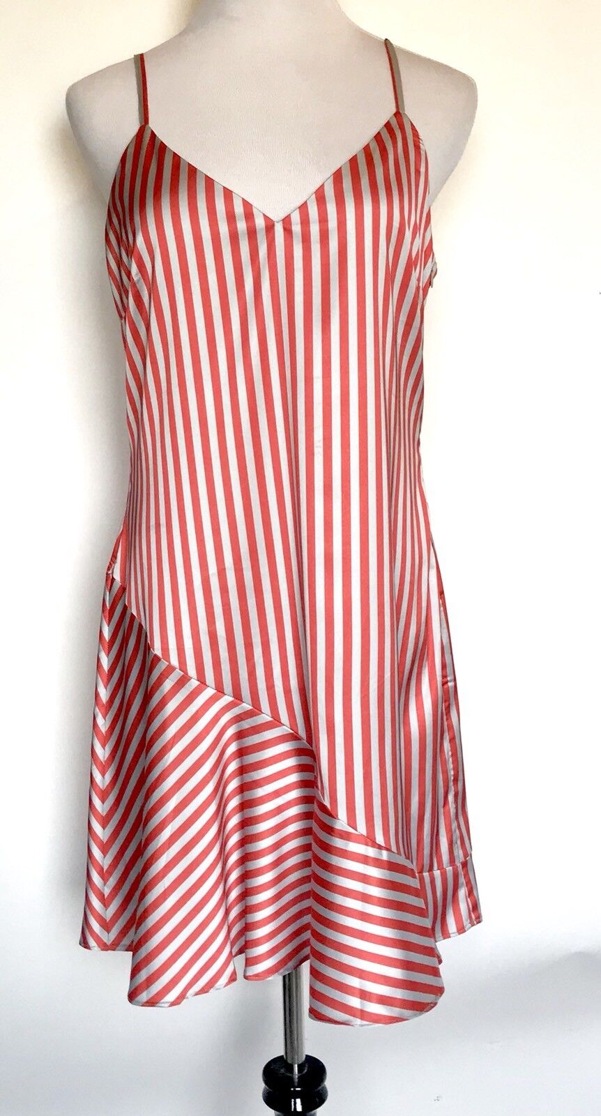 Lea And Viola Striped Silky Dress. Retails $168 Price $69 NWT Size L