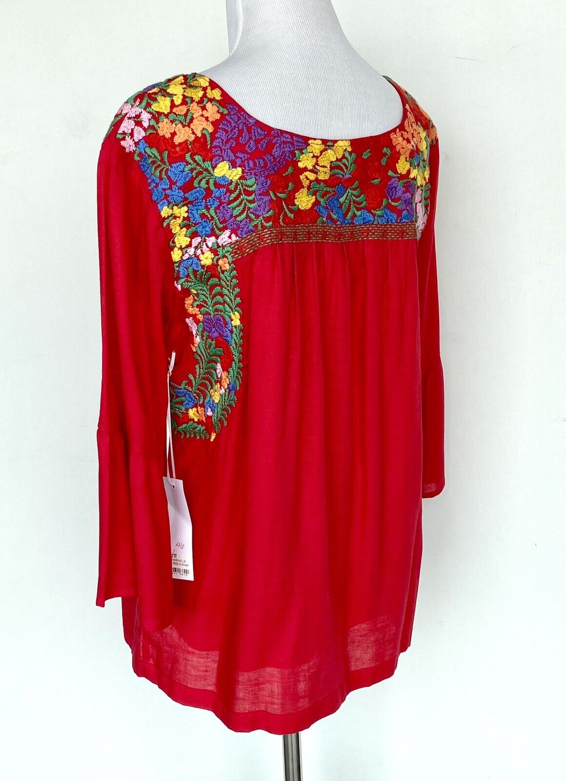 J Marie embroidered Catherine Top bell sleeve XSmall Retail $92 Price $46 NWT