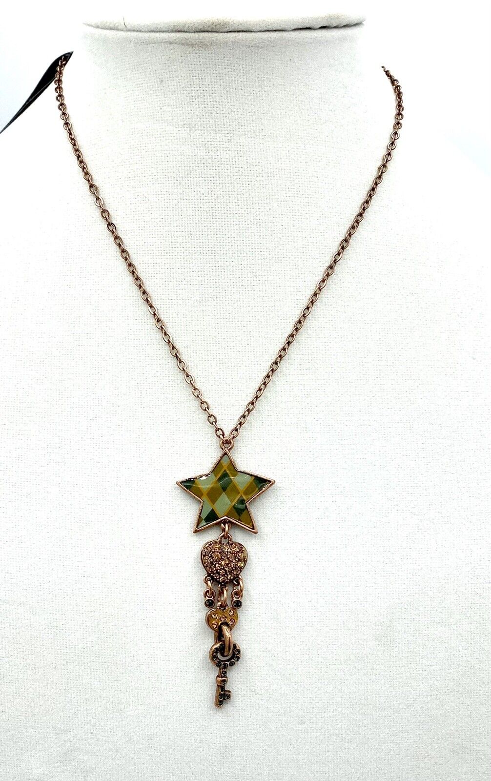 PILGRIM Swarovski Crystal Enamel Star Necklace $19 Valentine Heart