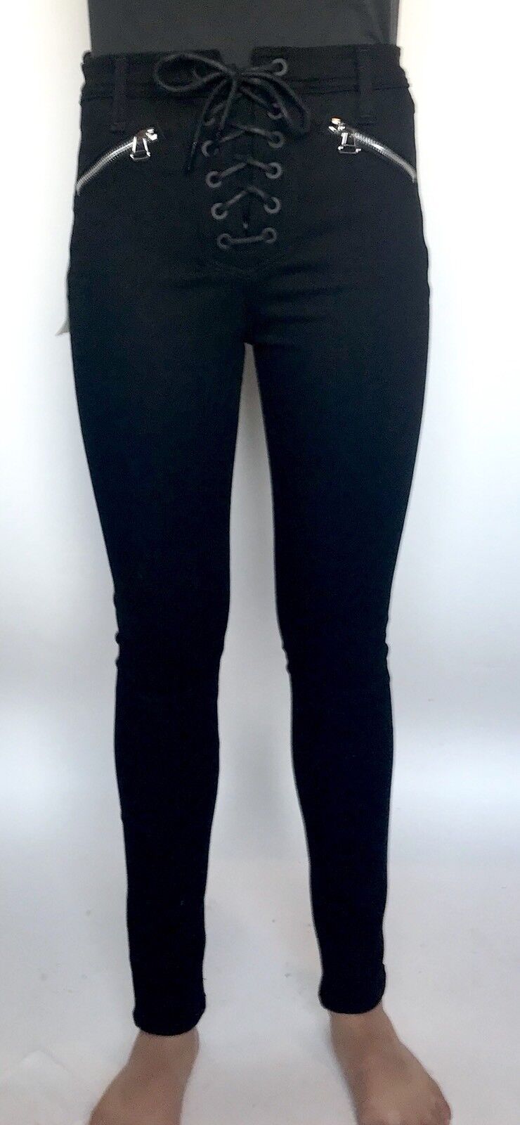 Rag & Bone Black Lace Up Gia Jeans. Size 25 Retail $265  Price $122 NWT
