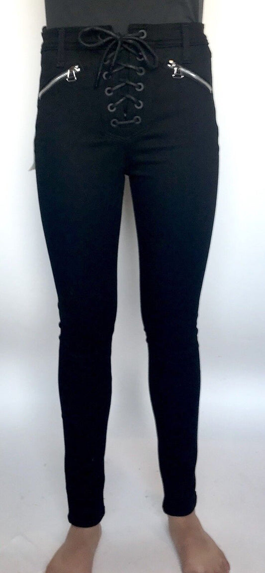 Rag & Bone Black Lace Up Gia Jeans. Size 25 Retail $265  Price $122 NWT