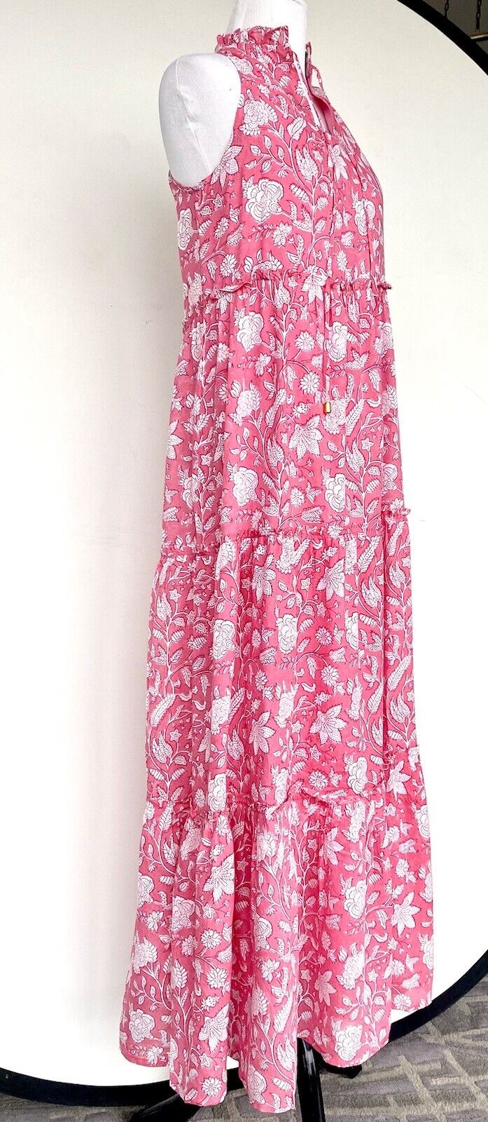 J Marie Emilia Rose ruffle tier maxi dress size S Retail $188 Price $85