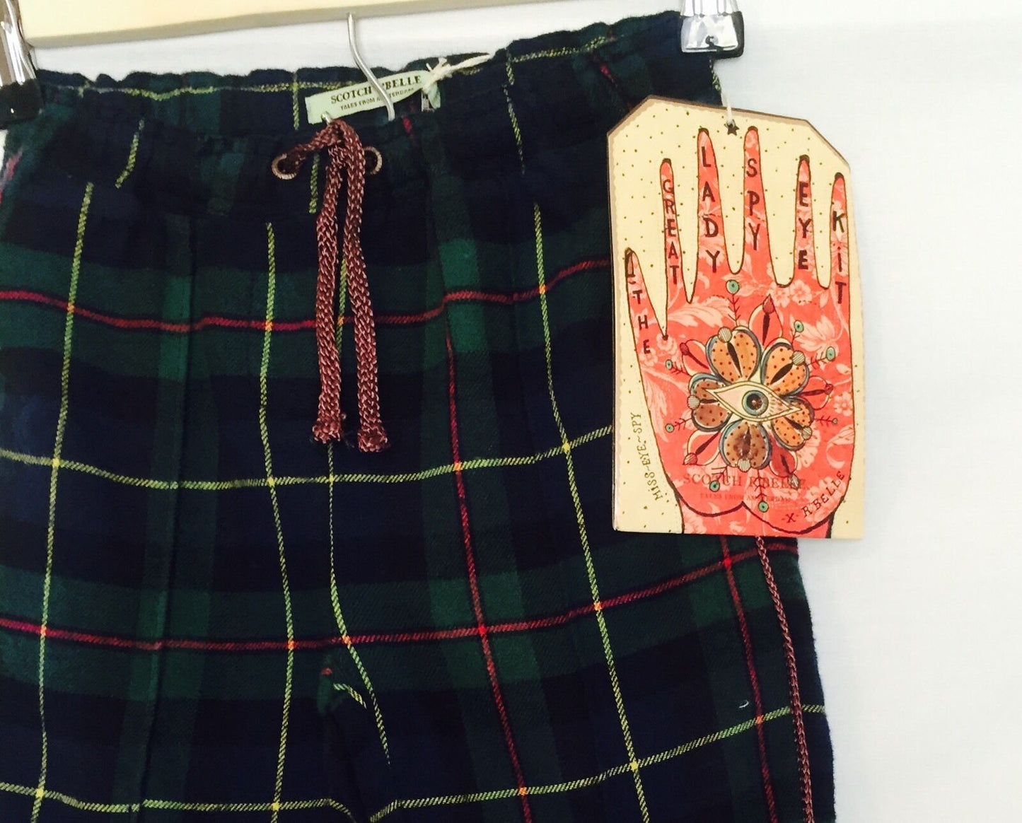 Scotch R'Belle Green Red Plaid Pants NWT Age 6 Retails $99 Price $38