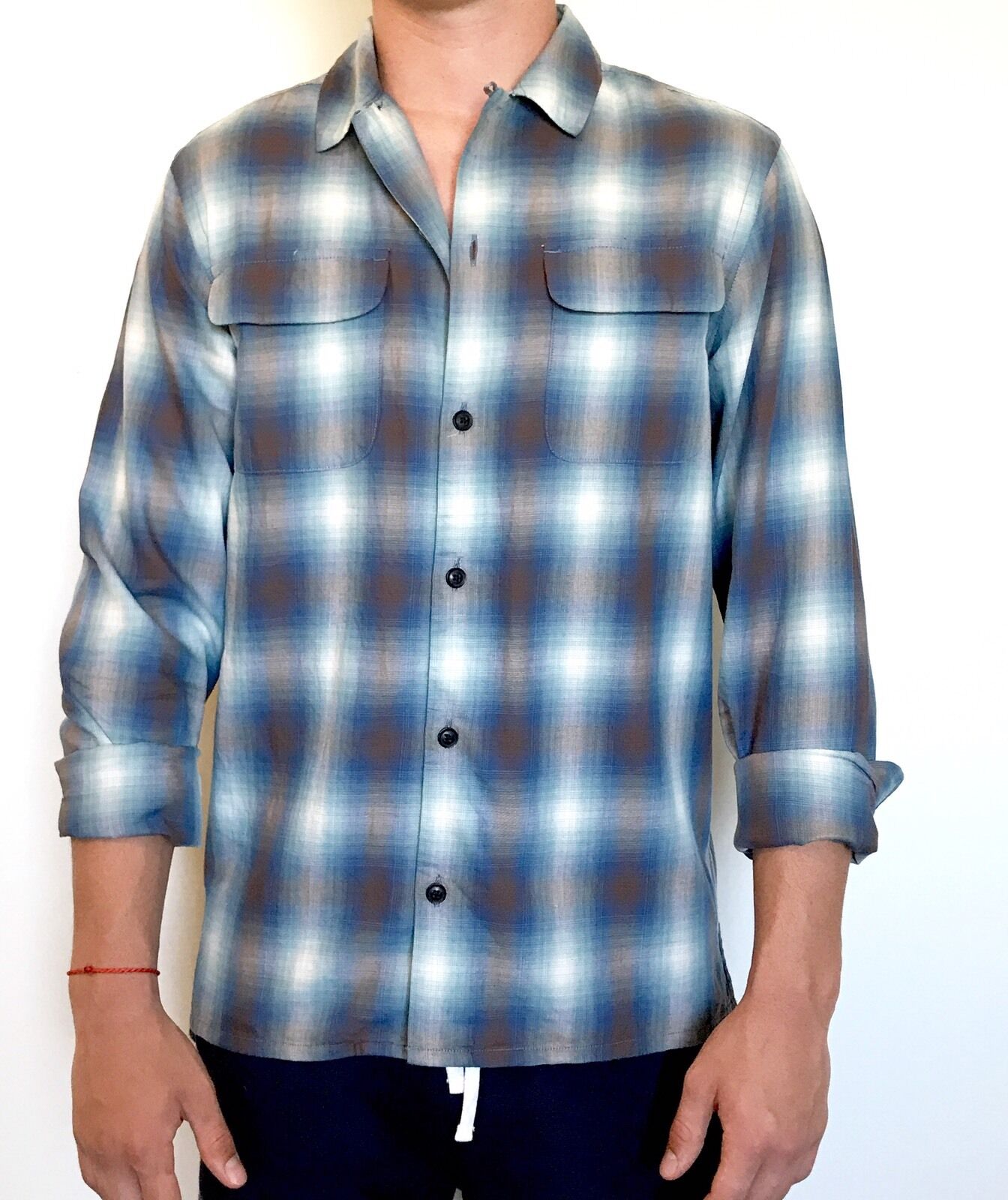 AllSaints Leinkauf Blue LS Shirt  Retail $160 NWT Price $68 All Saints S