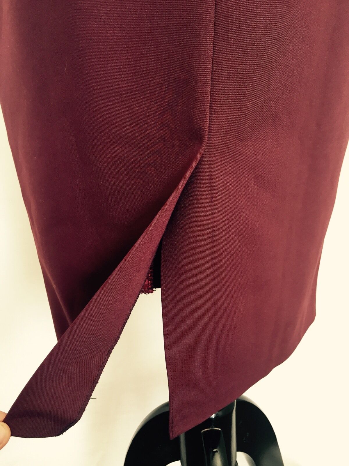 Figl Dark Red Skirt With Lighter Silky Waistband NWT  Size L Price $26