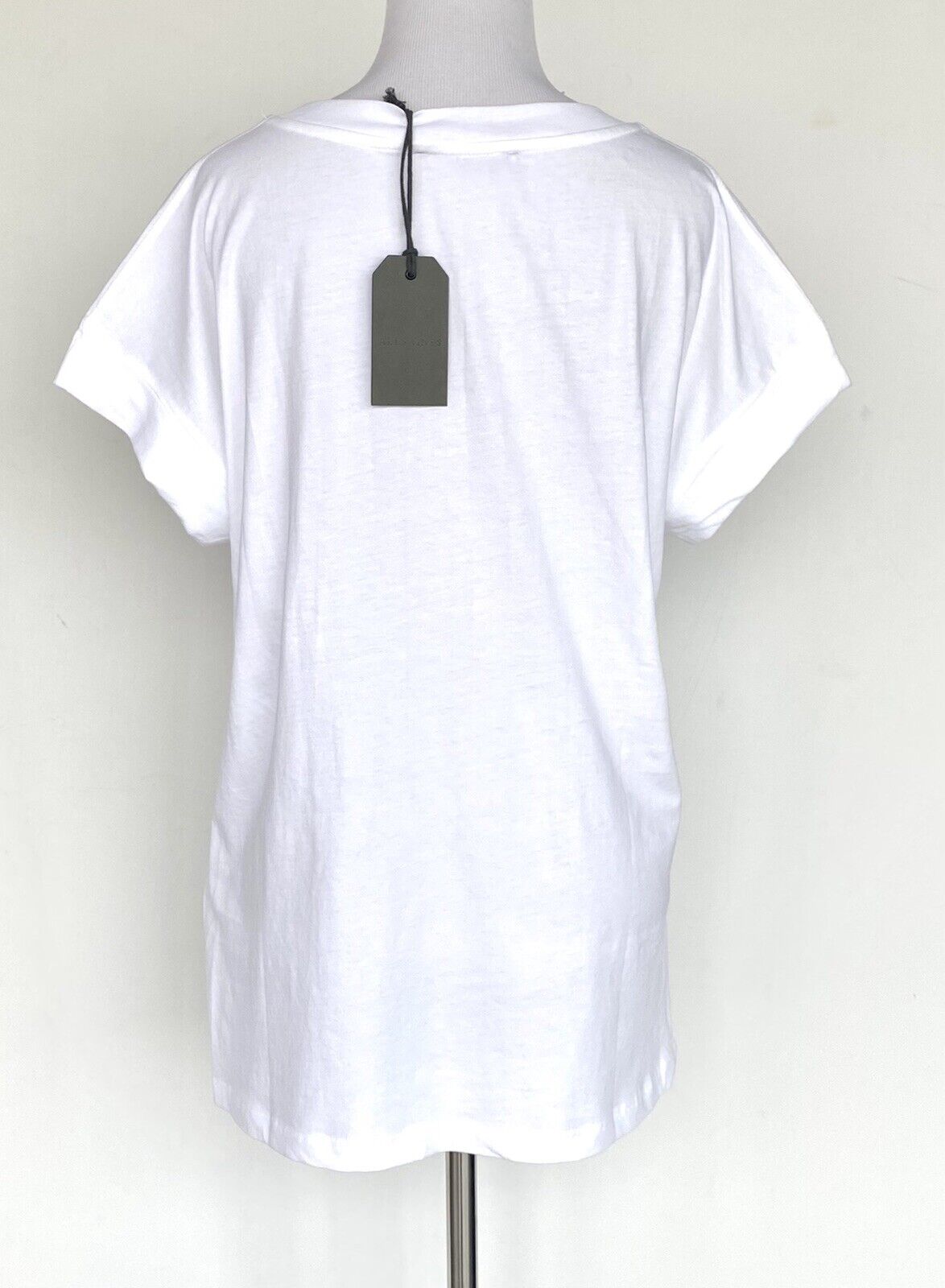 AllSaints City Imogen Boy Tee NWT Price $50 Size XS/S Roll Sleeve White