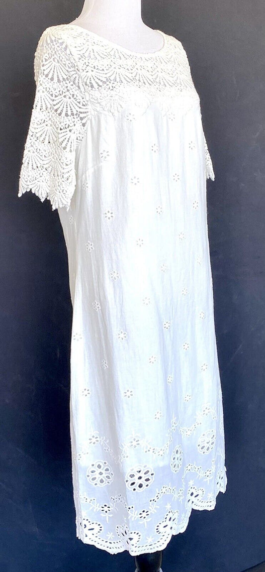 Sundance Catalogue Imperial Eyelet Ivory Dress Retails $148 Price $69 Size M NWT