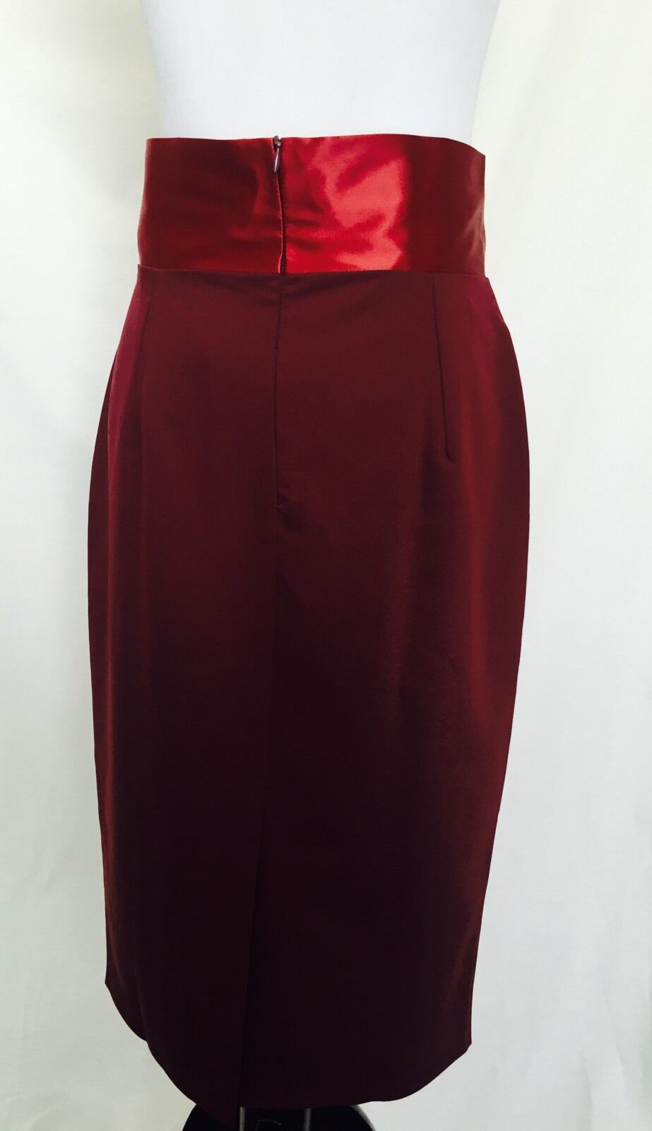 Figl Dark Red Skirt With Lighter Silky Waistband NWT  Size L Price $26