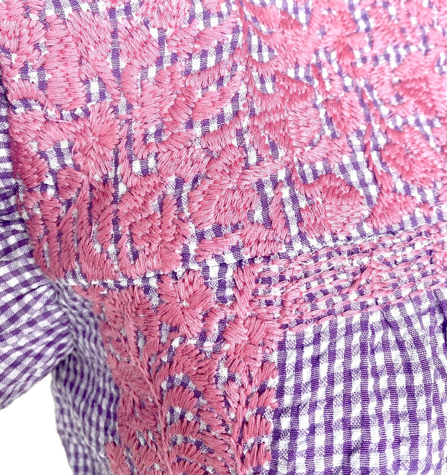 J Marie embroidered Suri Gingham Top size S Retail $106 Price $53 Seersucker