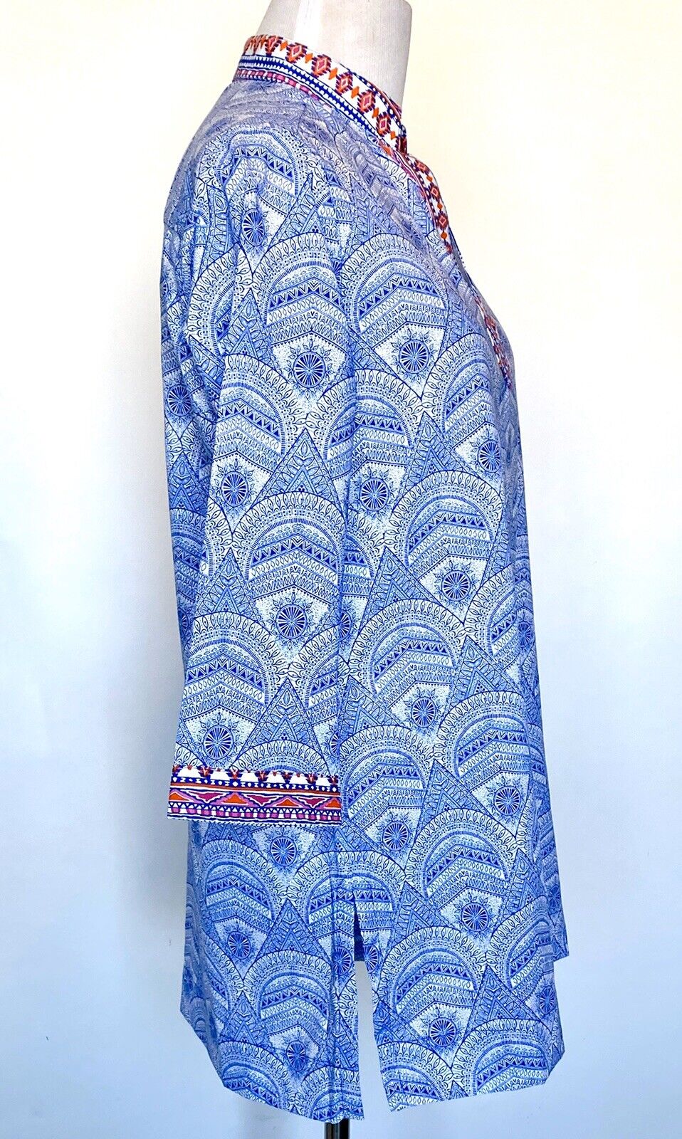 Blue Beach 3/4 Sleeve Tunic Retail $89 Price $29 NWT Sz 2 Cotton