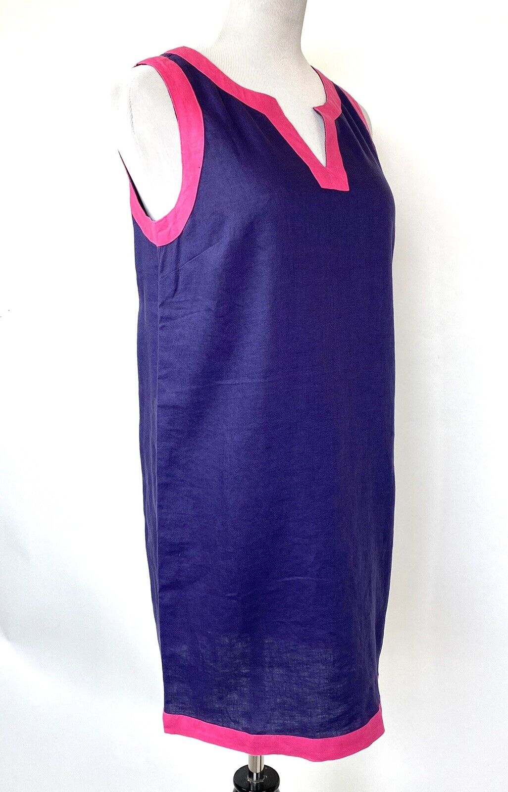 Sigrid Olsen 100% Linen Blue Sleeveless Dress. Retail $119 Price $55 Size M NWT