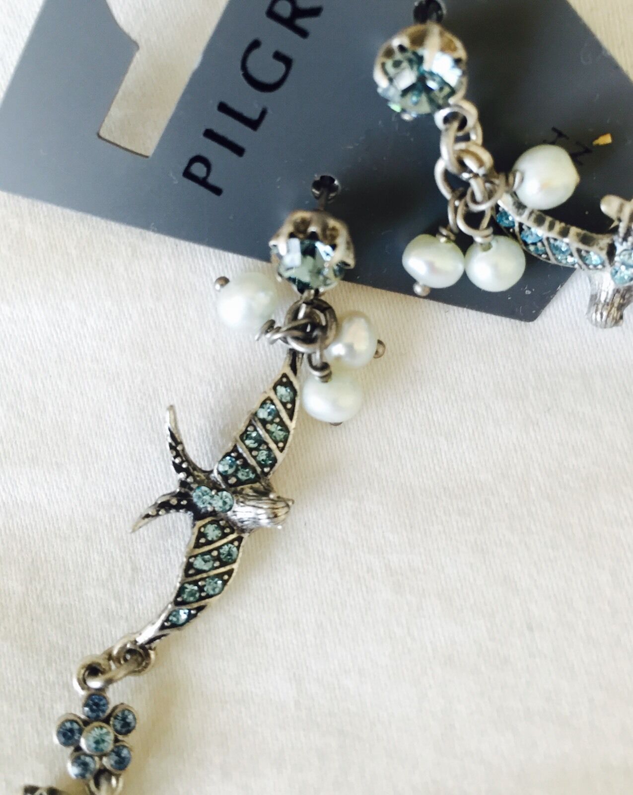 Pilgrim Jewelry Swarovski Crystal and Freshwater Pearl Earrings NWT $13.50