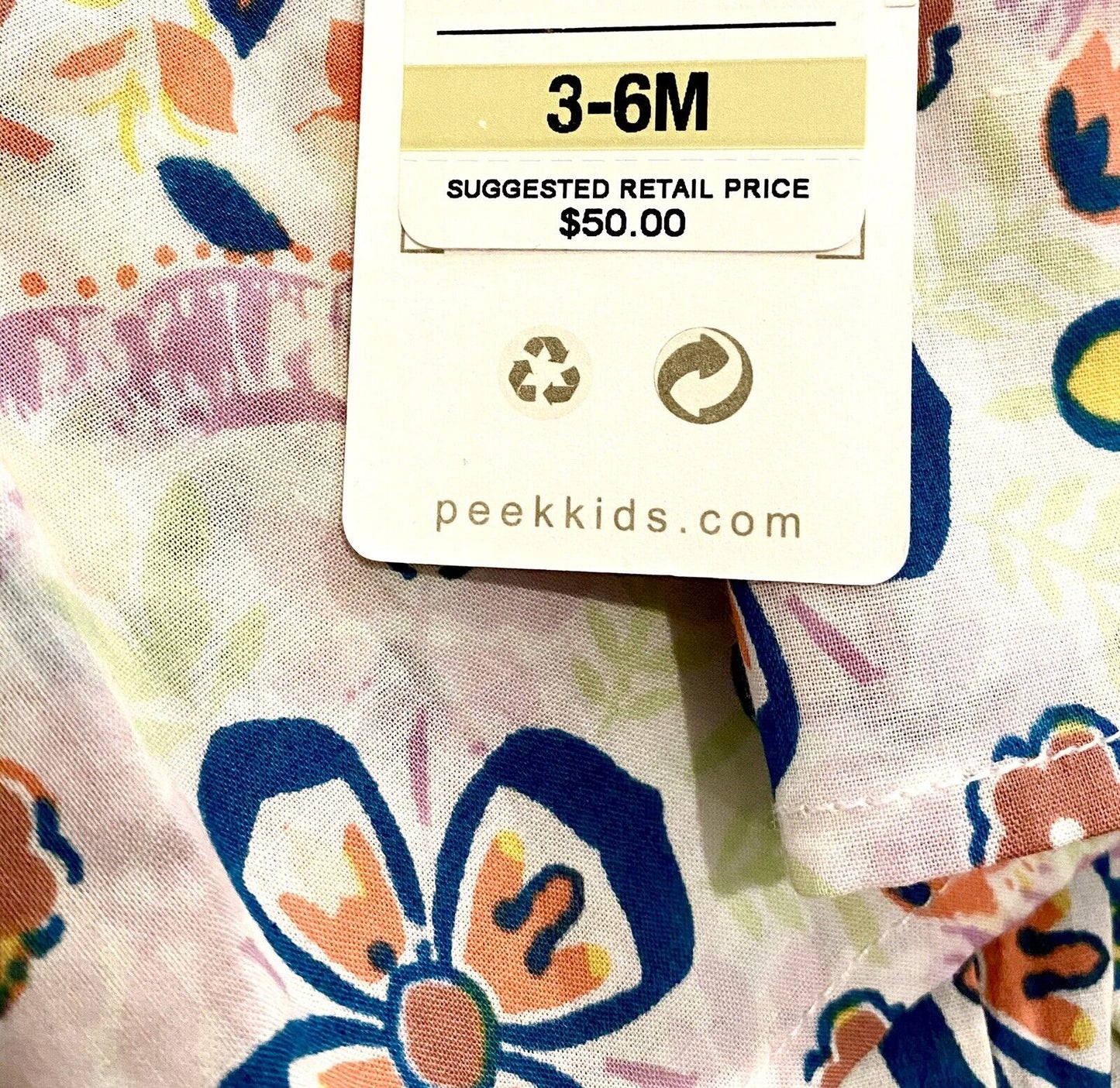 Peek Cabana Print 2 Pc Top & Bloomer Shorts 3-6 M Retail $50 Price $34 NWT