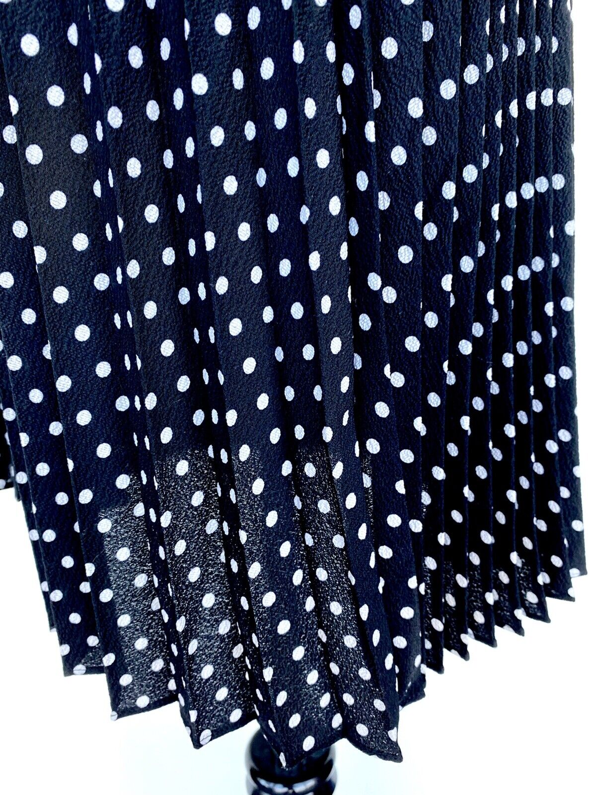 Max Studio Polka Dot Pleated Dress Sleeveless Size S Retails $148 Price $52  NWT