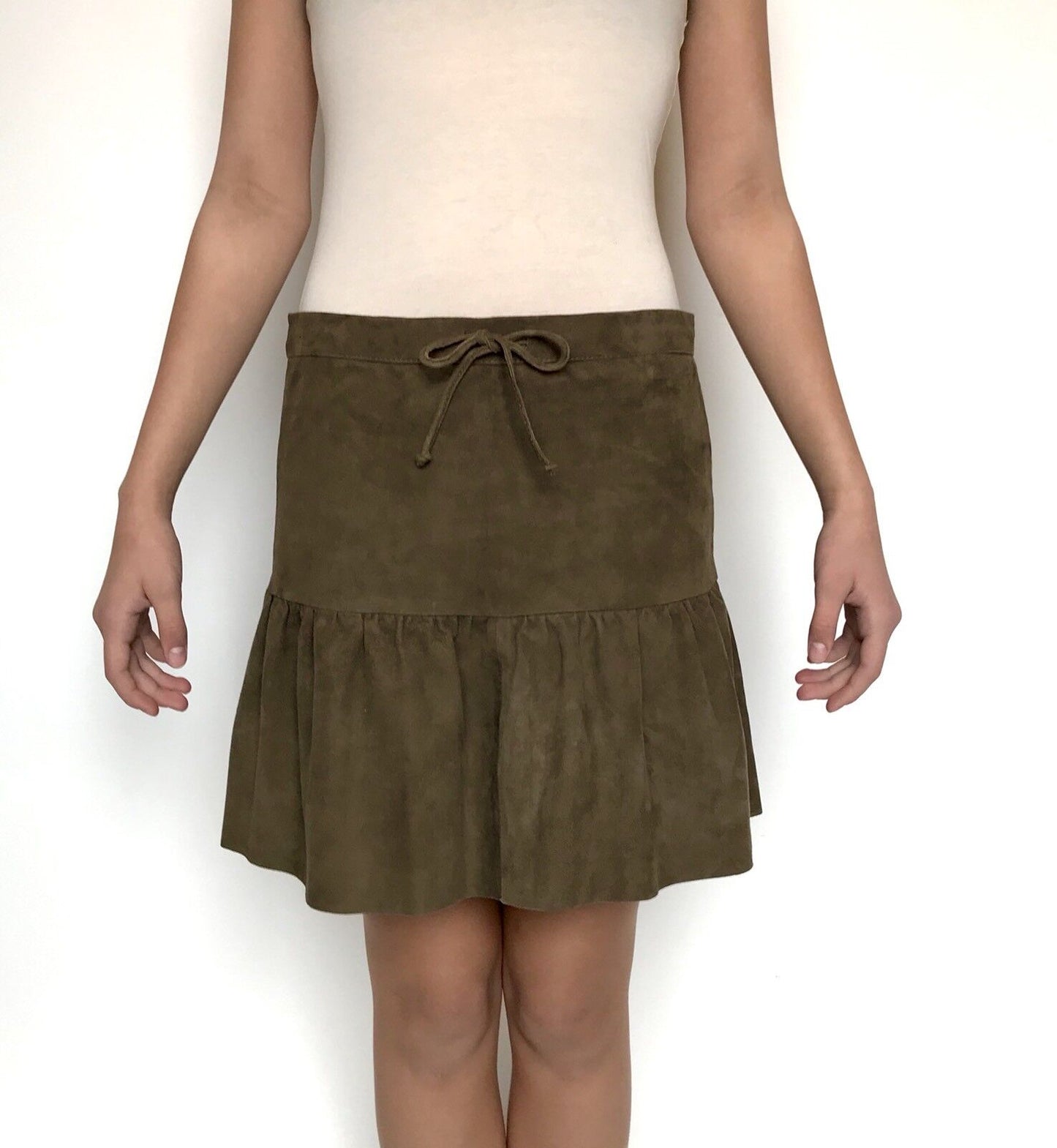 AllSaints Haslam Suede Leather Skirt NWT Size 0 Retails $360 Price $158 NWT