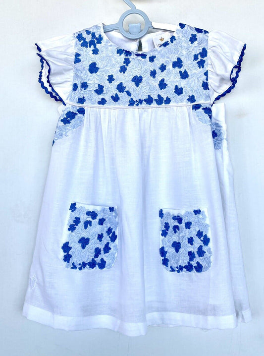 J Marie embroidered Lucia Dress 3T Retail $92 Price $49 Linen Mix
