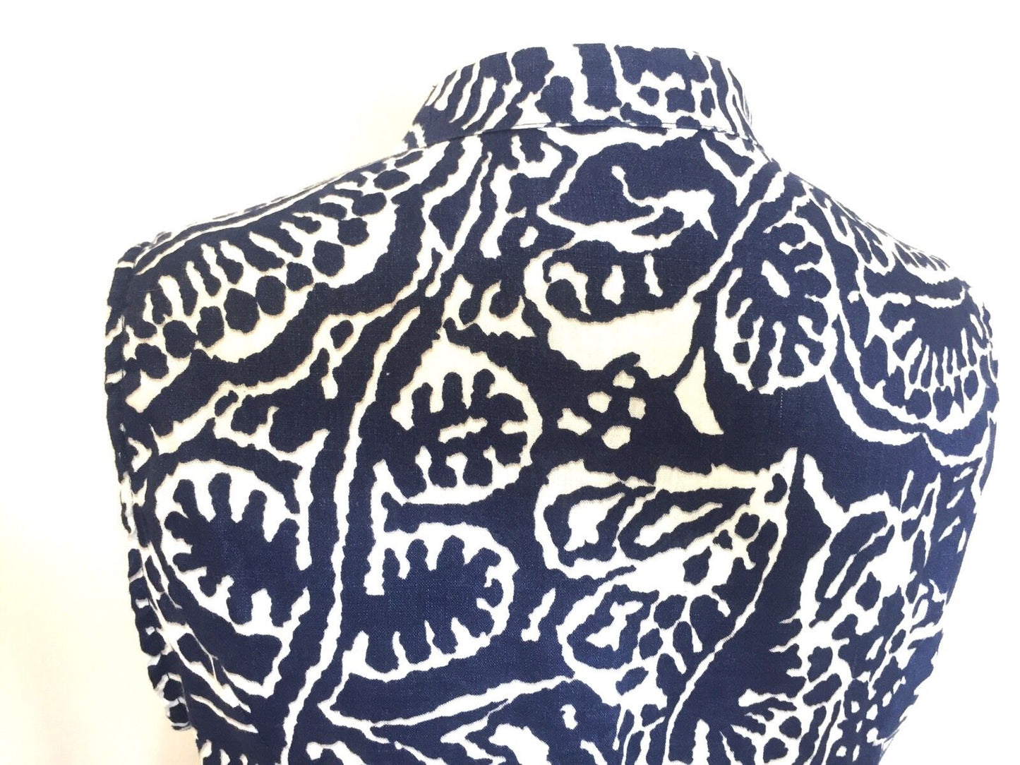 Nic + Zoe Blue & White Soft Linen Dress. NWT Petite M Retail $198 Price $58