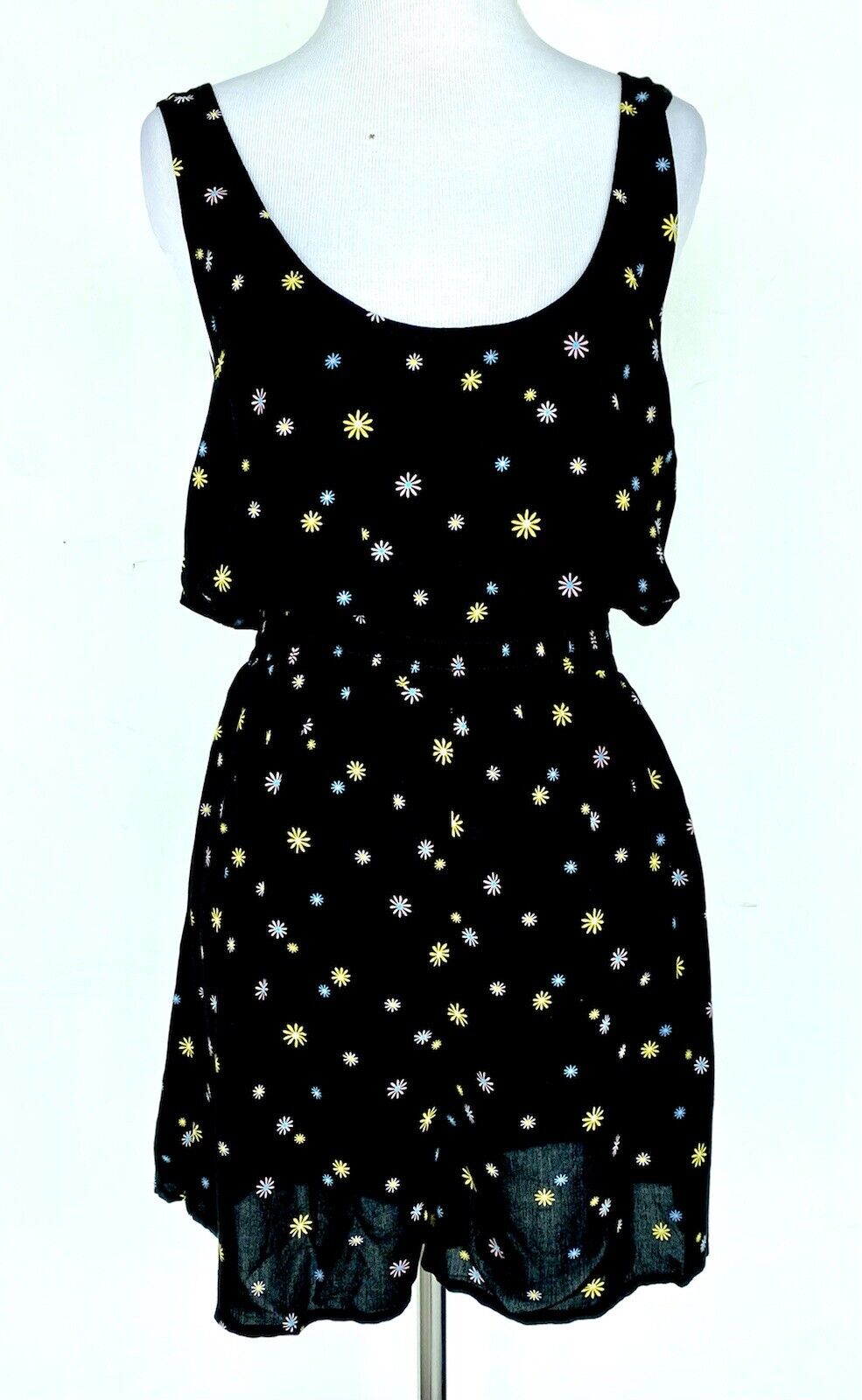 Abound black floral romper Smocked Waist Size S Price $28 NWT