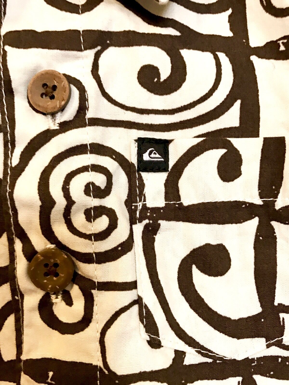 Quicksilver Cream & Brown Short Sleeve Shirt NWT Retail $32 Price $19 12 M
