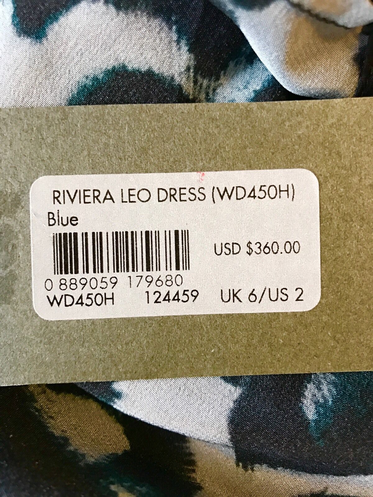 Allsaints Silk Riviera Leo Dress NWT Size 2 Retail $360 Price $108