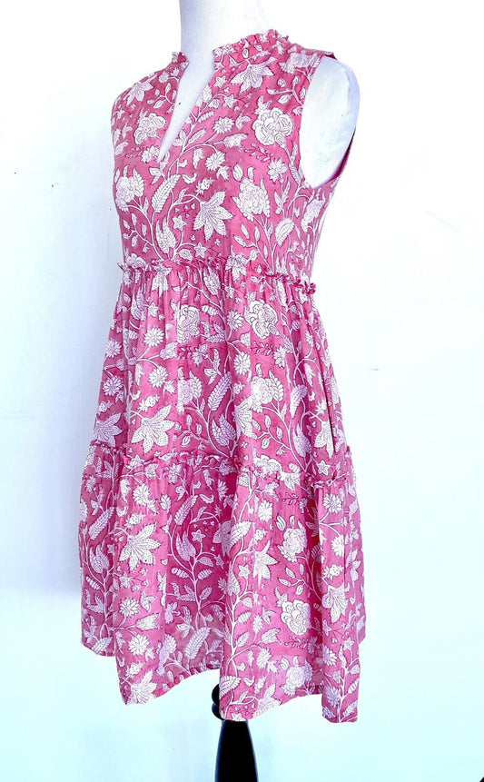 J Marie Emilia Rose ruffle tier dress size L Retail $140 Price $70 pink