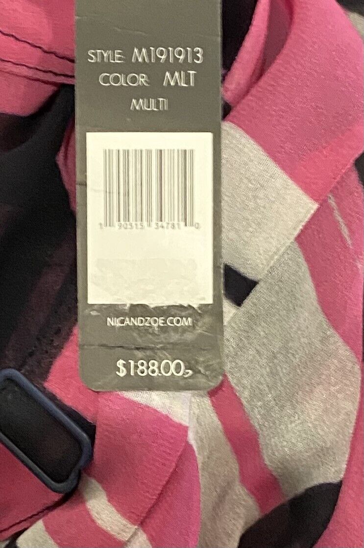 Nic + Zoe Block Party Pleat Shift Dress Retail $188 Price $69 Pink Chiffon XS