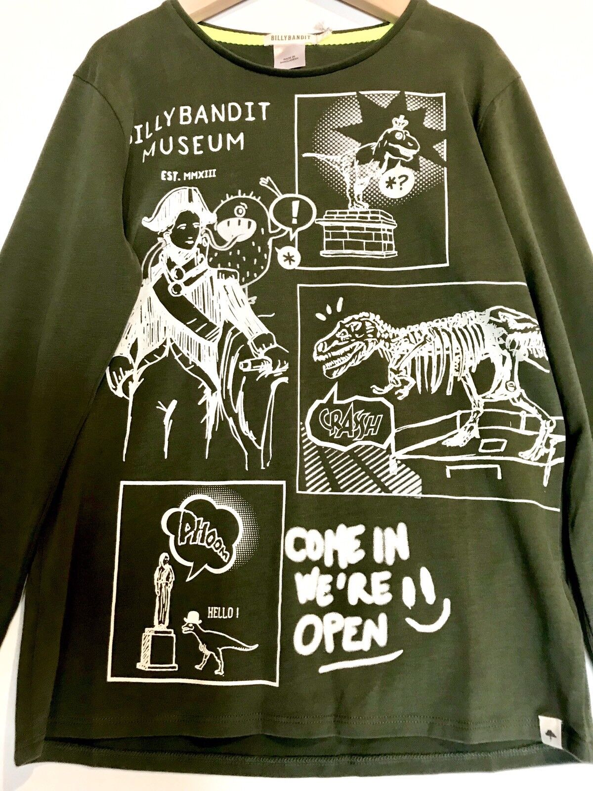 Billy Bandit Museum Dinosaur Skeleton LS Top. Retails $34 Price $25 Age 10 NWT