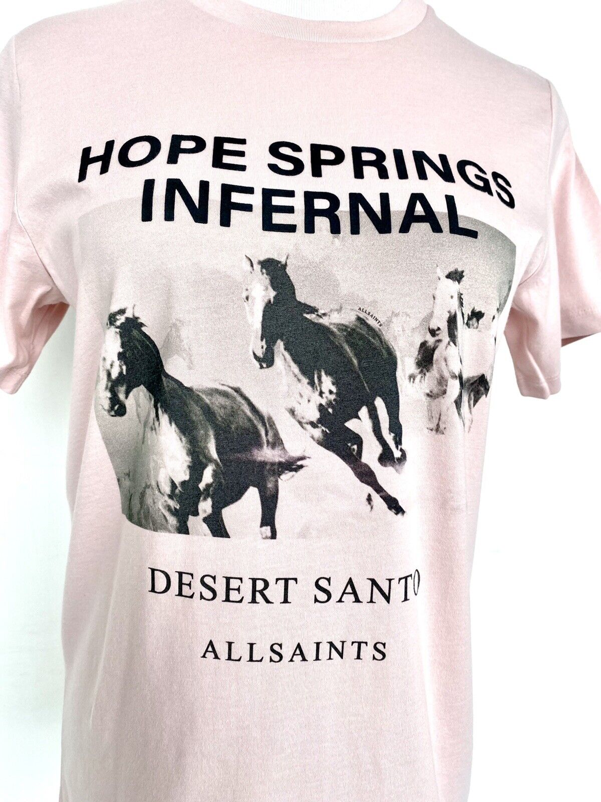AllSaints Santo Boyfriend Tee NWT Retails $75 Price $55 Size S Horse Design