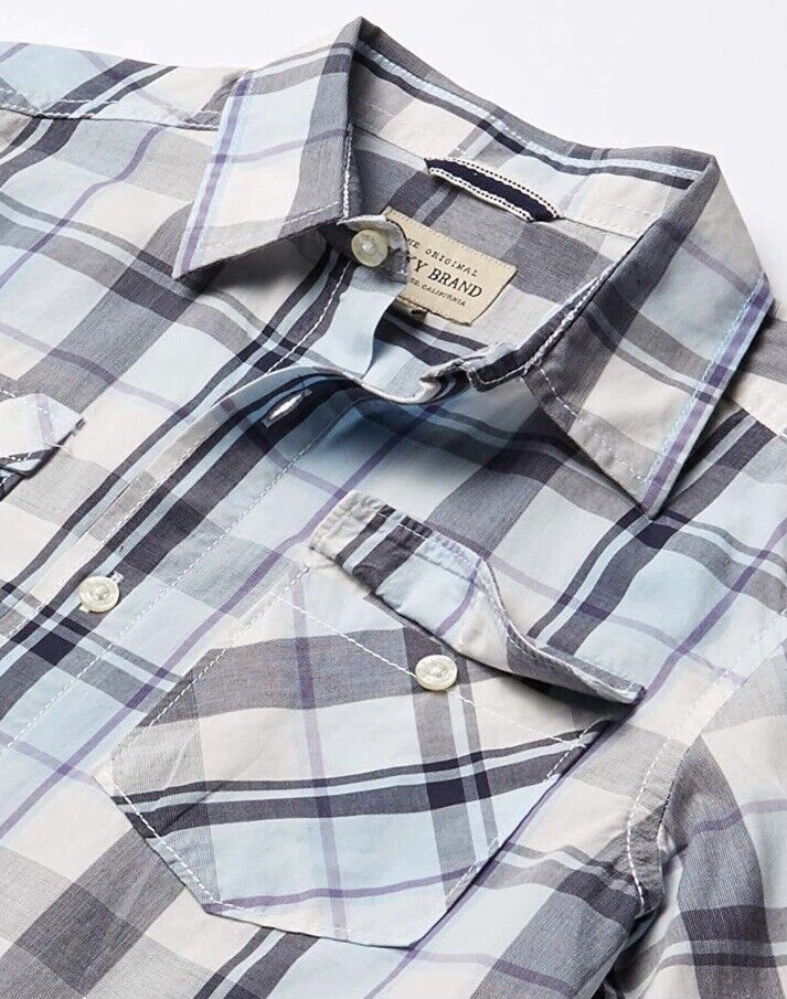 Lucky brand blue check plaid shirt retails $49.50 price $22 age 8￼ NWT