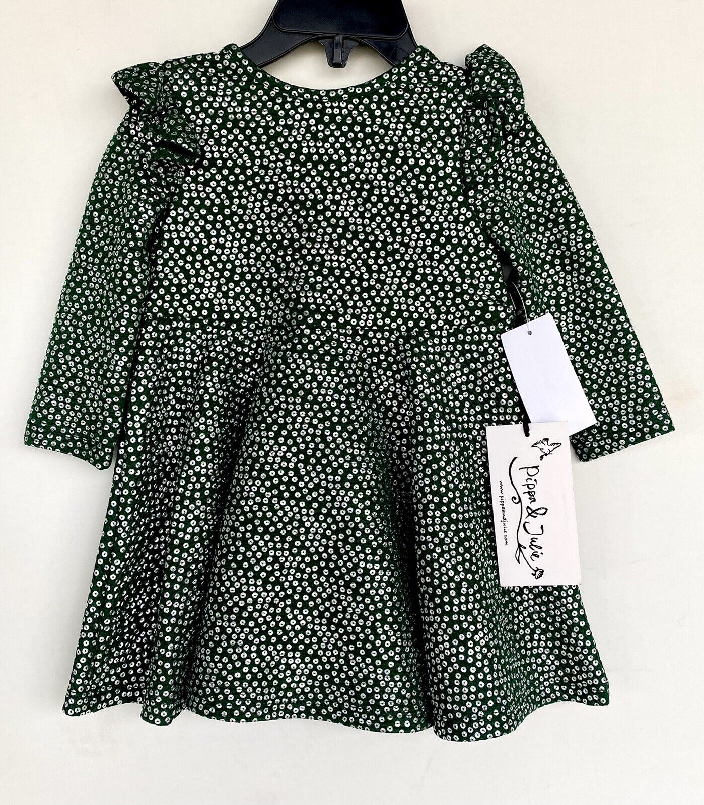 Pippa & Julie 2pc Baby Dress & Knickers Retail $44 Price $$28 12M Silver Green