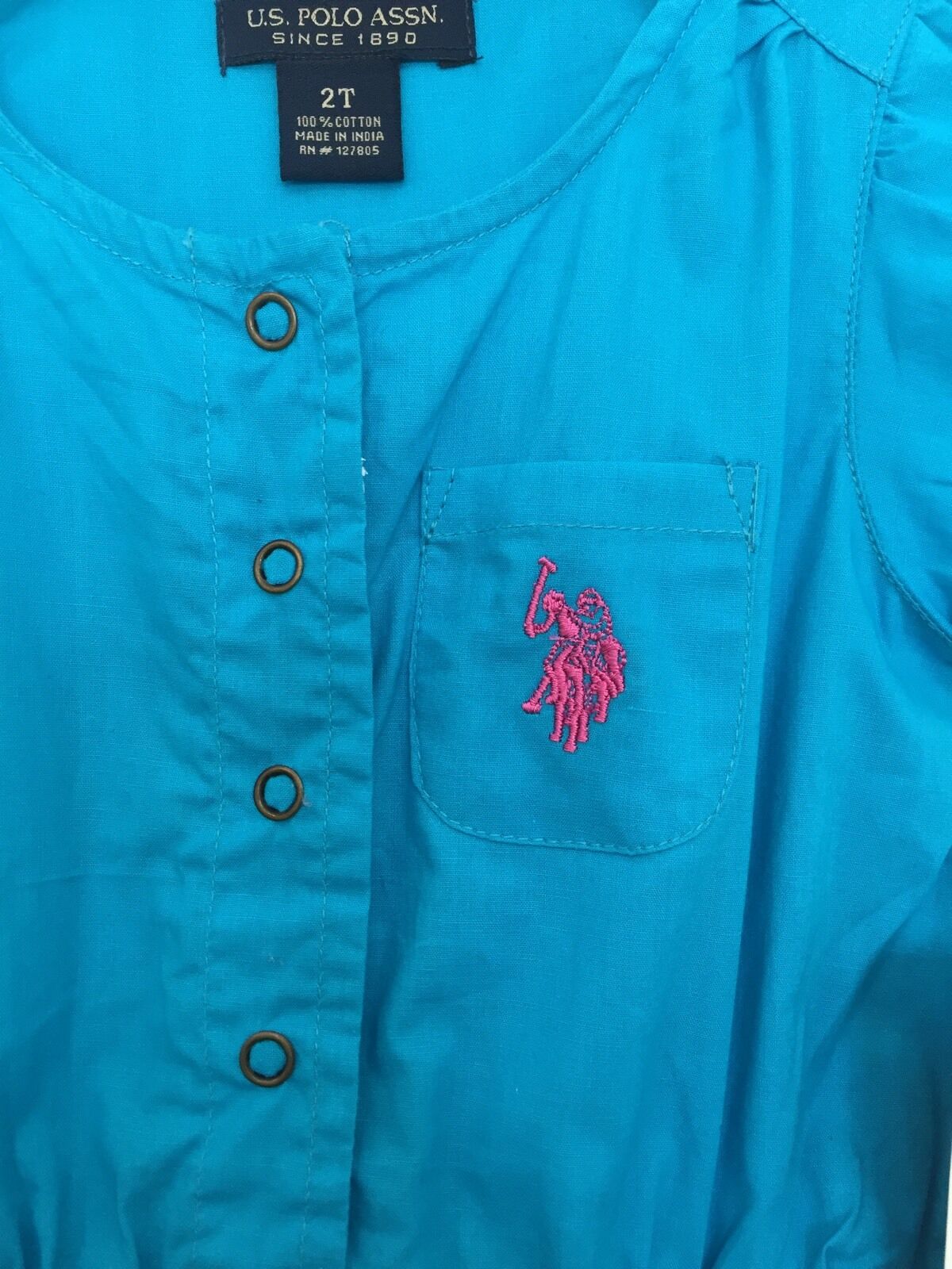 U.S. POLO ASSN. Blue short pantsuit. Rope Belt NWT Age 2 T Retails $38 $14