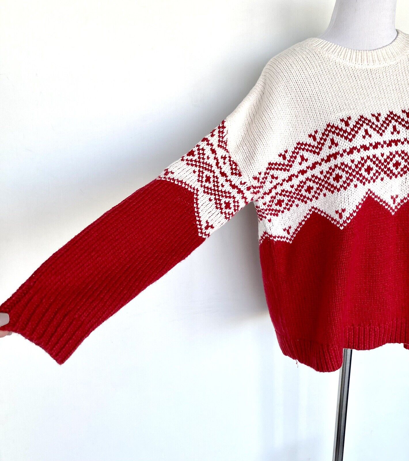 VELVET Graham & Spencer Fairisle Style Sweater Retail $198 Price $68 XS Wool Mix