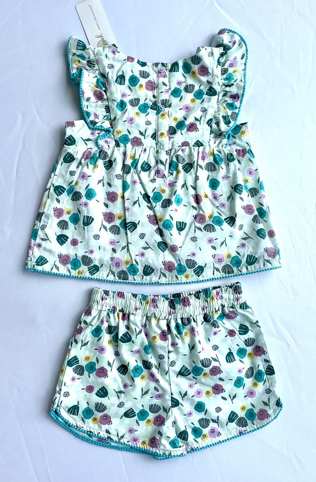 Peek Matissi 2 Pc Top And Shorts. Pom Pom Detail 18-24 M Retail $44 Price $30